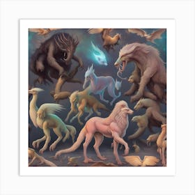 Monsters Of The Night Art Print