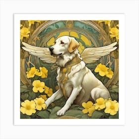 Golden Retriever Angel Art Print