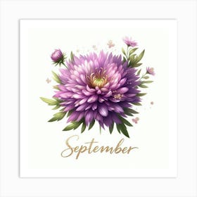 Aster - September Birth Flower Art Print