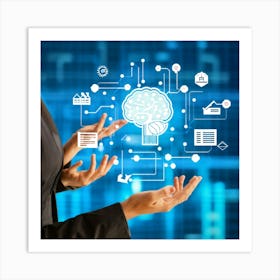 An Ultra Clear Digital Render Of A Cyber Security Concept Icon Fusing Business Brain Development (3) Art Print