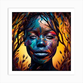 Woman In The Forest Art Print