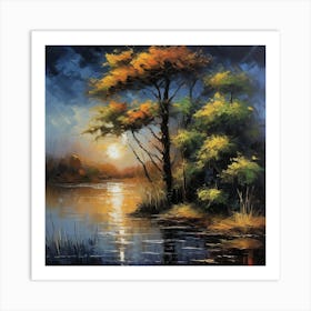 Sunset By The Lake 2 Art Print