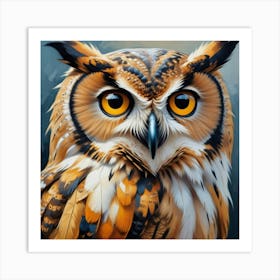 Pikaso Texttoimage Minimalist Owl Ultrahighdefinition Closeup Oil Abs (1) Art Print