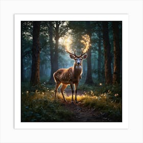 Deer In The Forest 2 Art Print