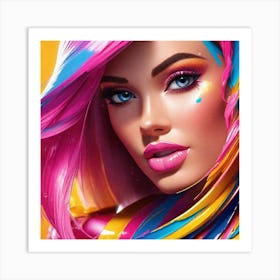 Colorful Girl 3 Art Print