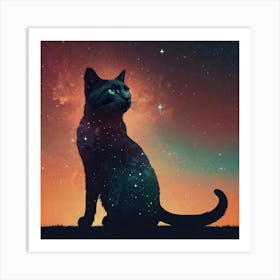 Cat In Space Art Print