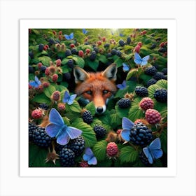 Blackberry Fox 1 Art Print