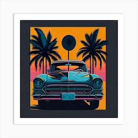 Car Colored Artwork Of Graphic Design Flat (46) Art Print