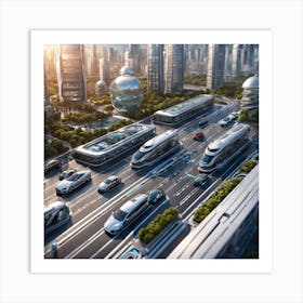 Futuristic Cityscape Art Print