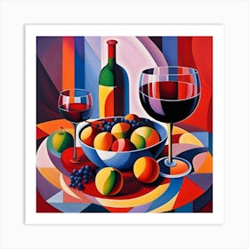 Wine And Fruit Art Print