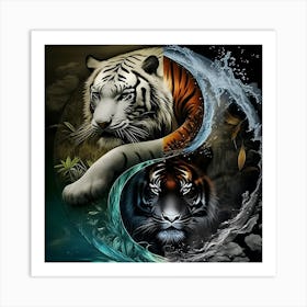 Yin Yang Tiger Art Print