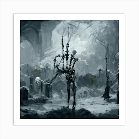 Skeletons In The Graveyard Art Print