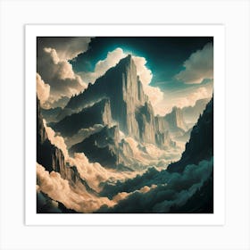 Clouds And Mountains Art Print