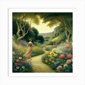 Girl In A Garden 17 Art Print