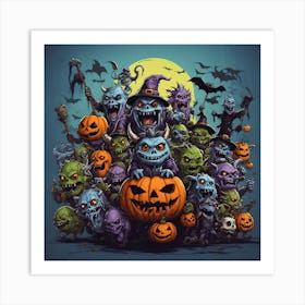 Halloween Monsters 1 Art Print