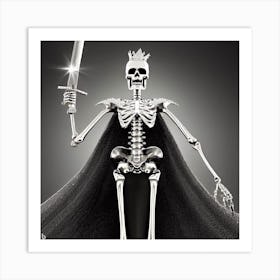 Skeleton Holding Sword Art Print