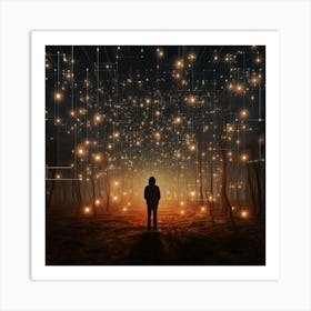 Man In A Forest of Stars Art Print