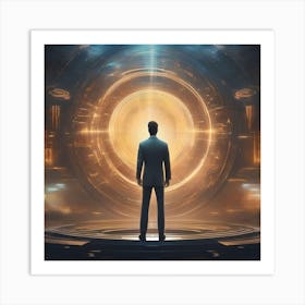 Man Standing In Front Of A Portal Art Print