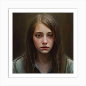 Girl With Freckles Art Print