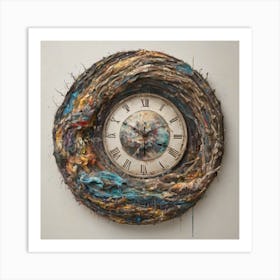 Birds Nest Clock Art Print