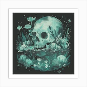 Skull In The Water 17 Art Print