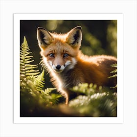 Fox amongst the Ferns Art Print