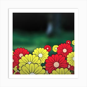 Abstract Flower Background Art Print