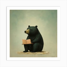 Bear Reading A Book Poster