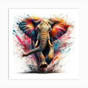 Elephant Running Art Print