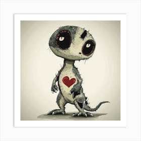 Little Lizard With Heart Poster