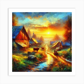 Sunset down The Farm Art Print