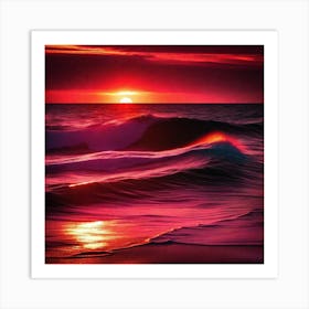 Sunset In The Ocean 5 Art Print