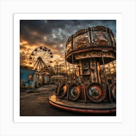 Abandoned Funfair Art Print