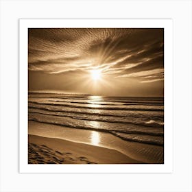 Sunset At The Beach 423 Art Print