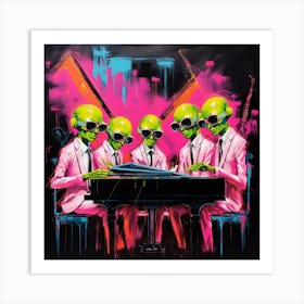 Aliens At The Piano 3 Art Print