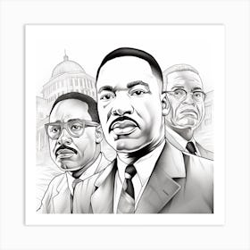Martin Luther King Jr Coloring Page Art Print