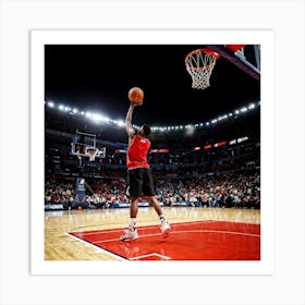 Basketball Player Dunks 3 Art Print