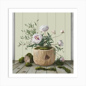 Peonies In A Pot 2 Art Print