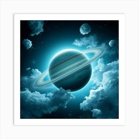 Uranus Surrounded By Icy Clouds And Rings 1 Art Print