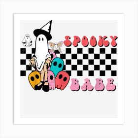 Spooky Babe Groovy Halloween Art Print