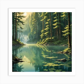 Misty Morning Glow Art Print