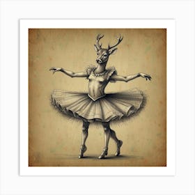 Ballerina Deer Art Print