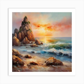 Sunset On The Beach 3 1 Art Print