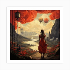 Girl In Red Art Print