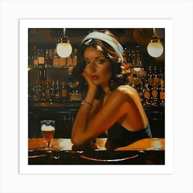 Midnight Musing at the Bar Art Print