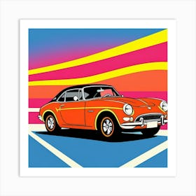 Bright Pop Art Highway Adventure Illustration Art Print