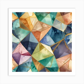 Watercolor Geometric Pattern Art Print