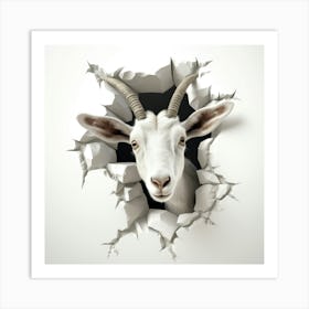 Goat In A Hole 3 Art Print