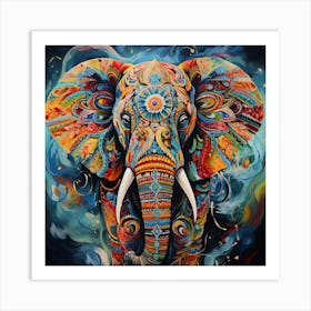 Elephant Series Artjuice By Csaba Fikker 042 Art Print