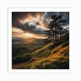 Sunset Over The Hills 1 Art Print